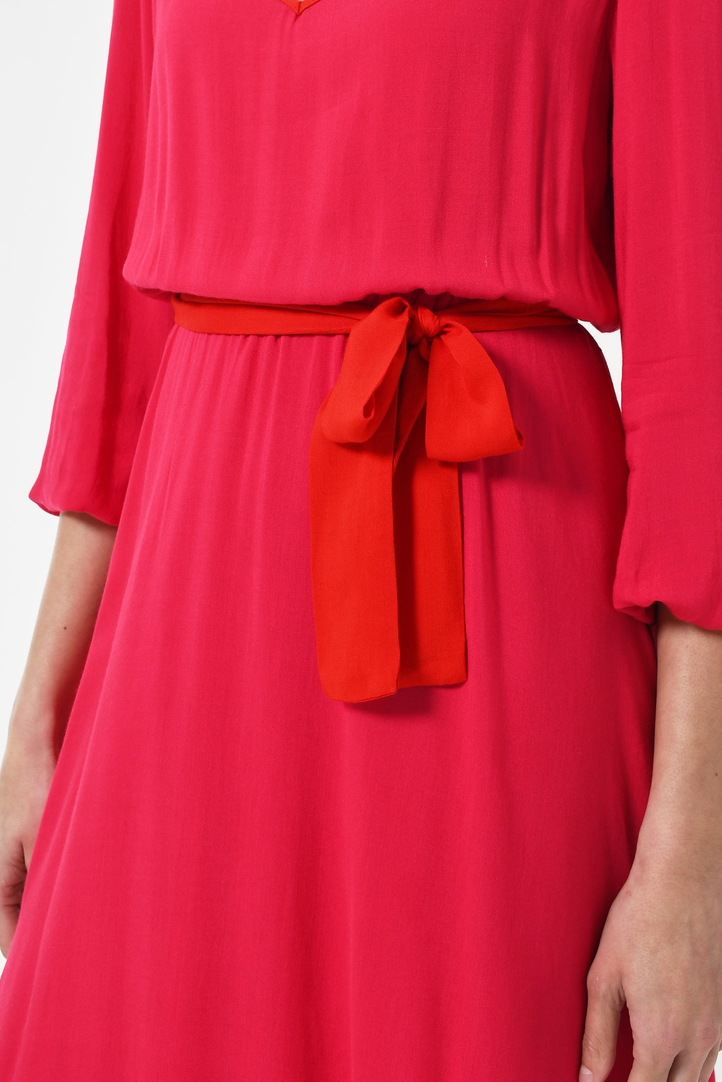 MINI VOJO-DRESS | HOT PINK RAYON