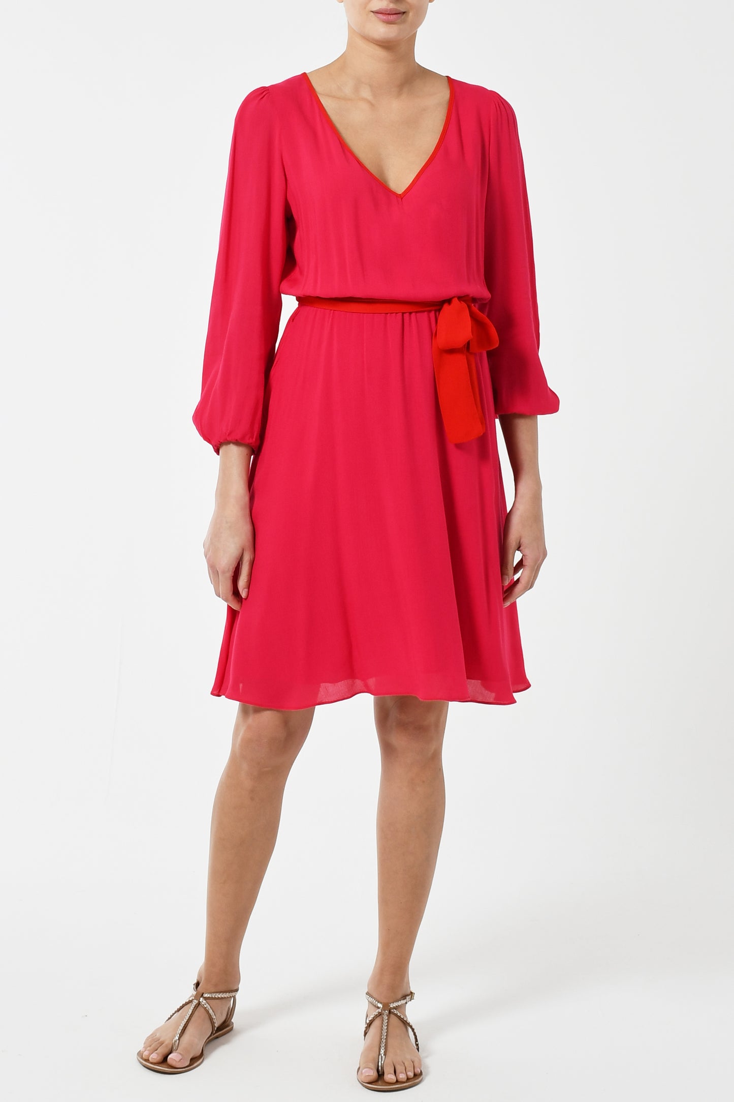 MINI VOJO-DRESS | HOT PINK RAYON