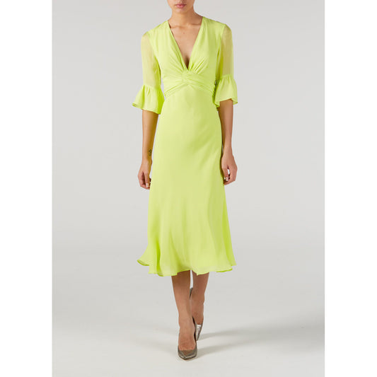 MILLIE DRESS | FLURO YELLOW SILK GEORGETTE