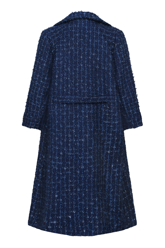 WOOLHAMPTON COAT | MID BLUE BOUCLE