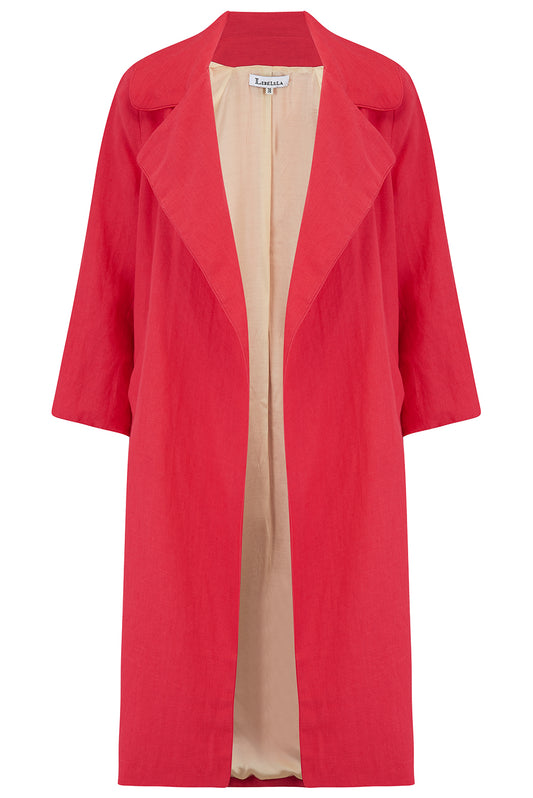 WOOLHAMPTON COAT | RED LINEN