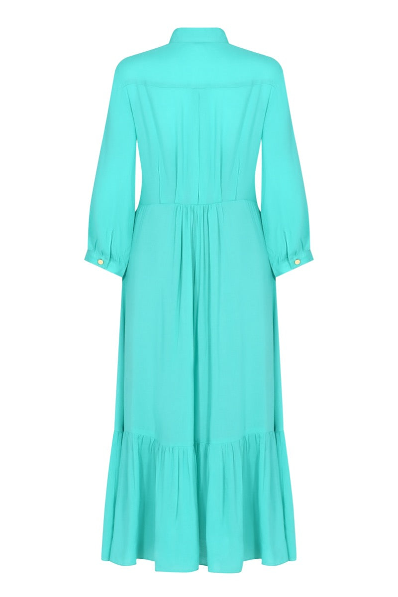 ANASTASIA DRESS - TURQUOISE RAYON