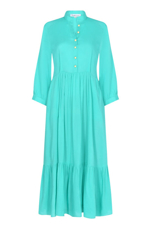 ANASTASIA DRESS - TURQUOISE RAYON