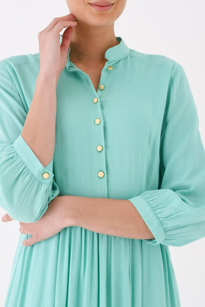 ANASTASIA DRESS - TURQUOISE RAYON