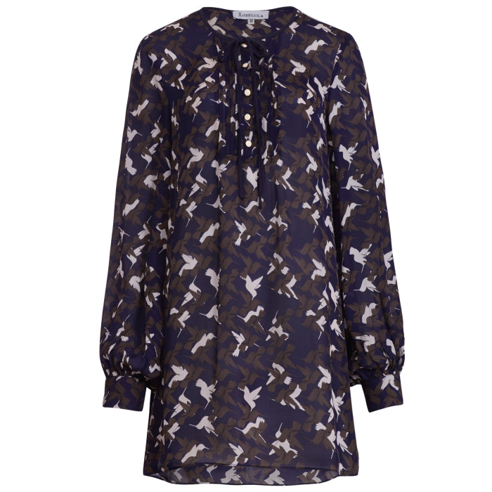 LONG BOTHWAY TOP | HUMMINGBIRD PRINT
