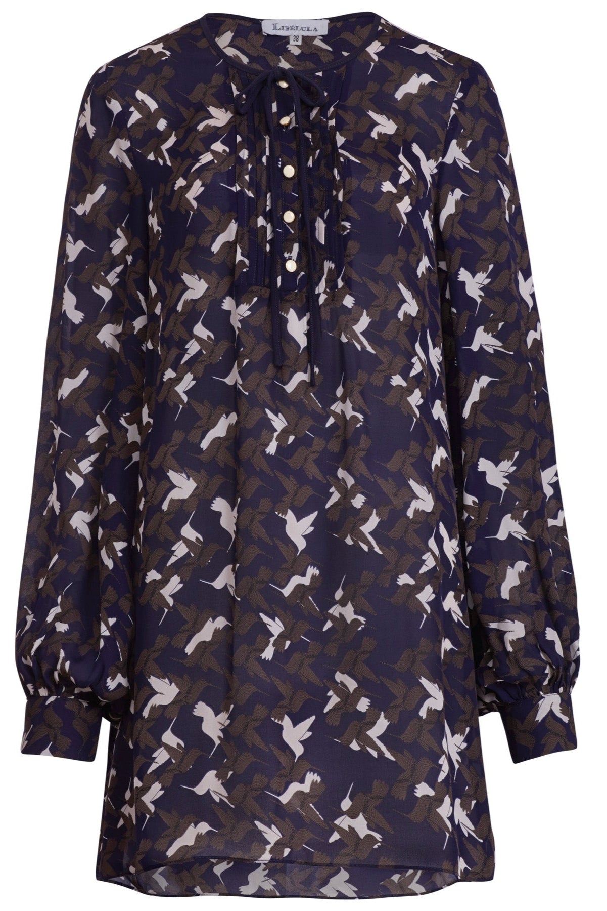 LONG BOTHWAY TOP | HUMMINGBIRD PRINT