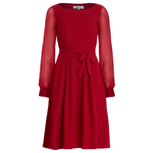 BEATRIX DRESS | RED SILK GEORGETTE and CHIFFON