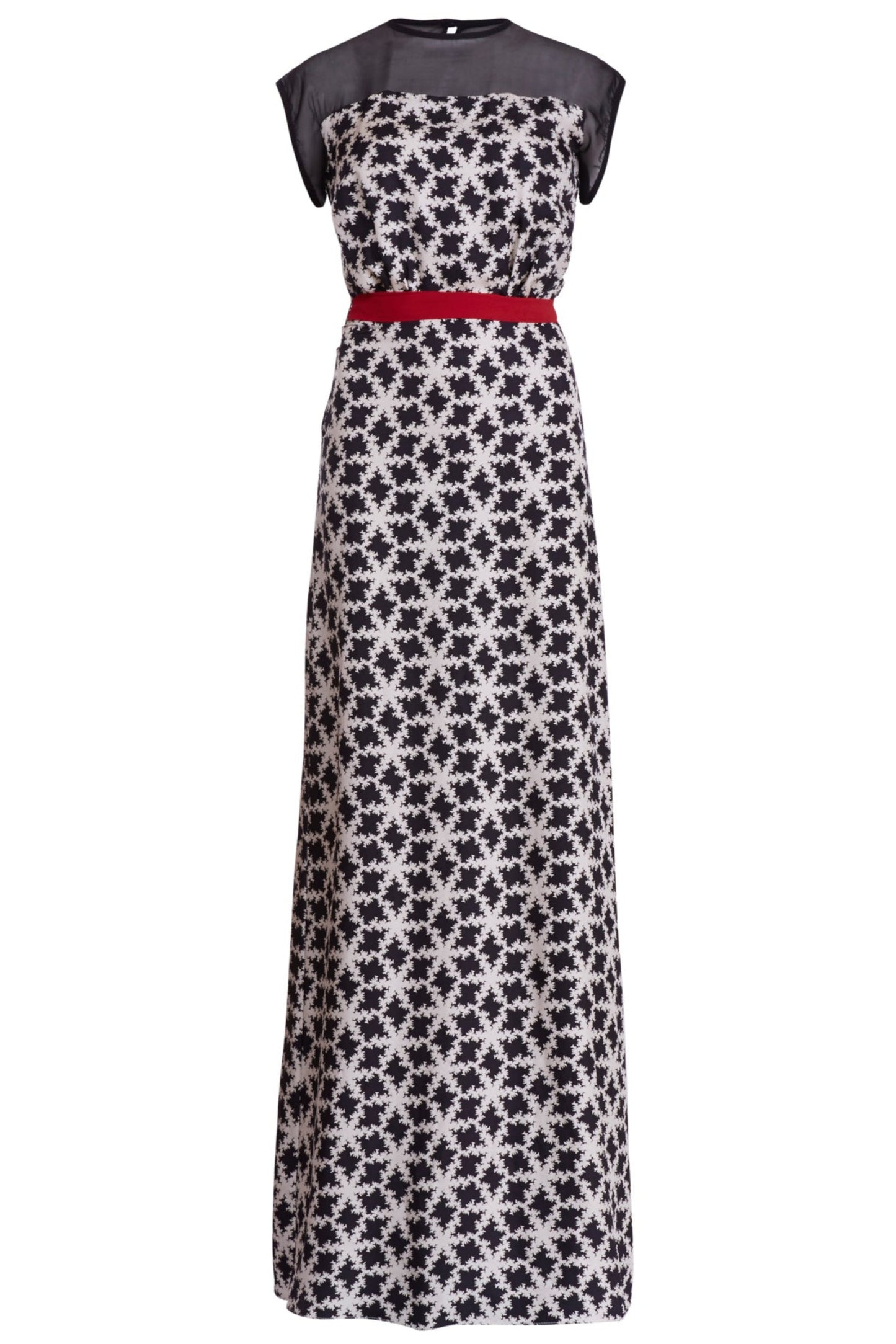 LONG TATTI DRESS | BIG SNOWFLAKE PRINT