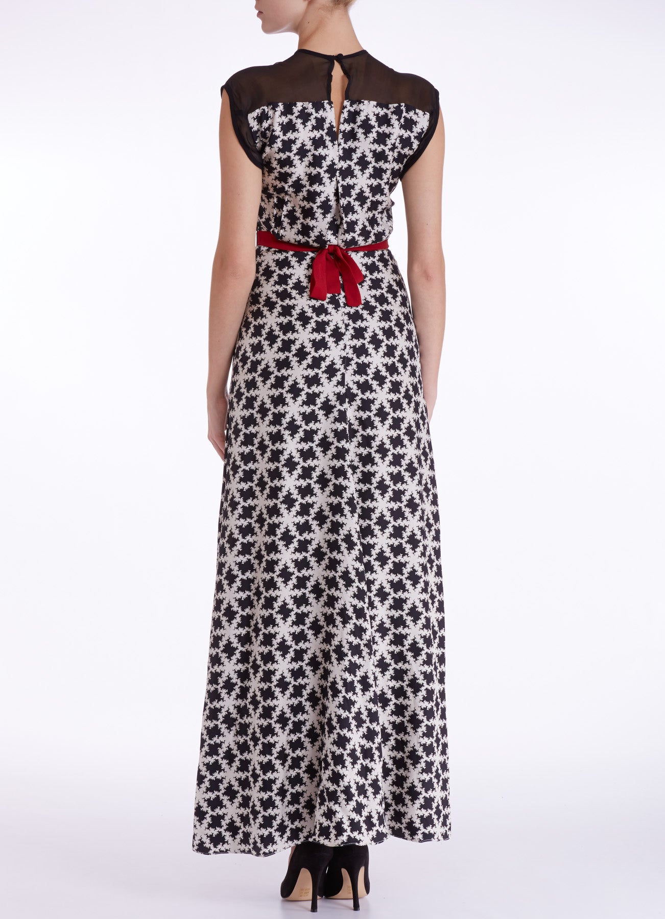 LONG TATTI DRESS | BIG SNOWFLAKE PRINT