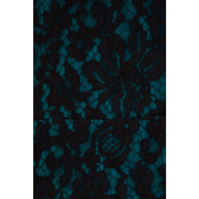 LONGER FLORENCE DRESS | BLACK LACE w GREEN