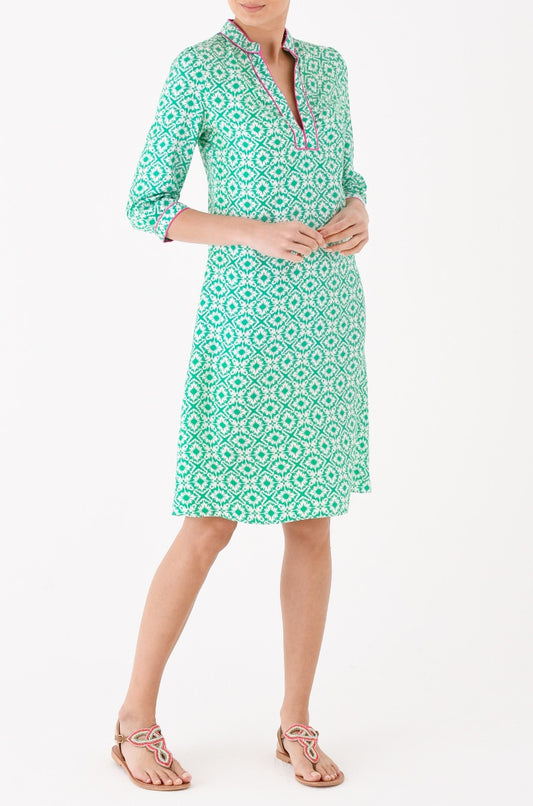 BEACH DRESS | GREEN XOX PRINT