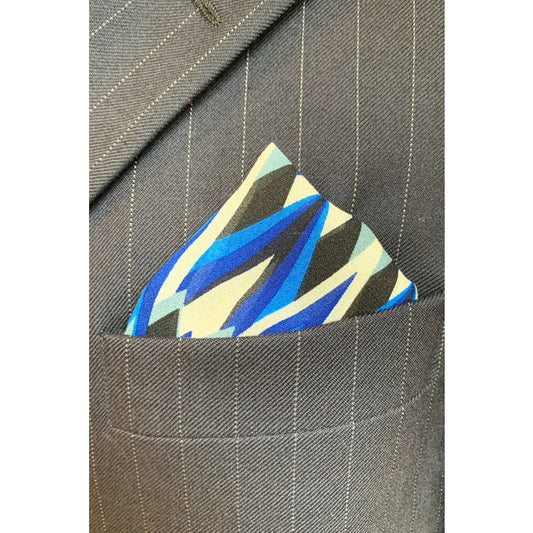 POCKET SQUARE | BLUE STALAGTITE PRINT