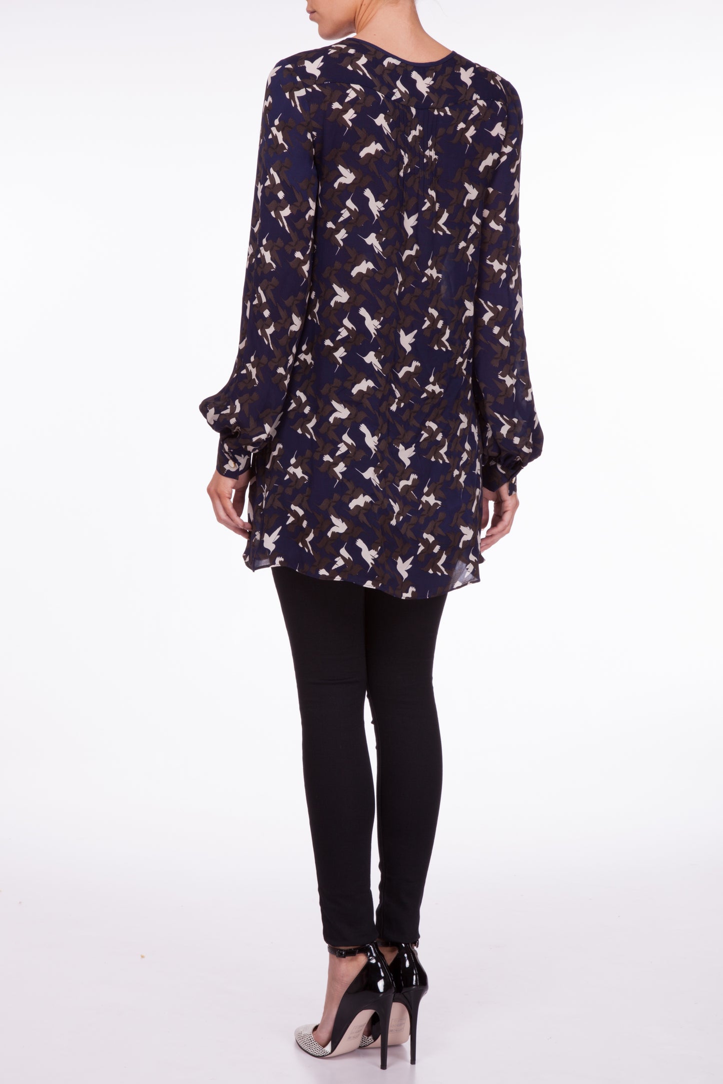 LONG BOTHWAY TOP | HUMMINGBIRD PRINT
