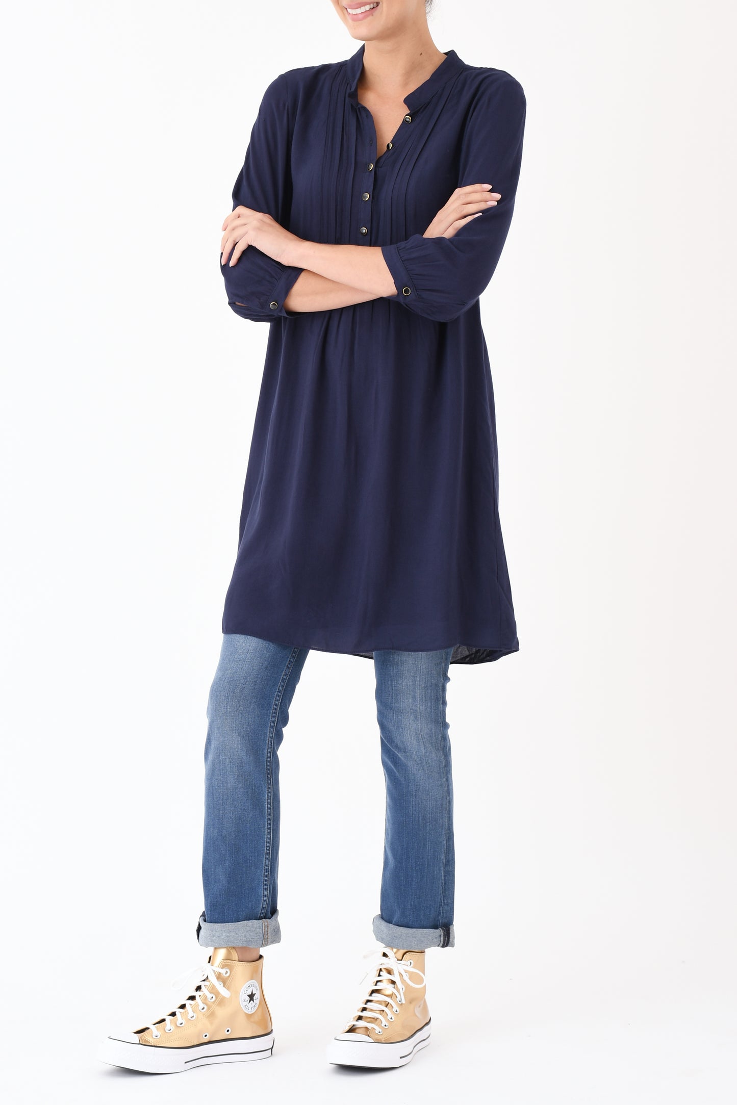 CHLOE DRESS | NAVY RAYON