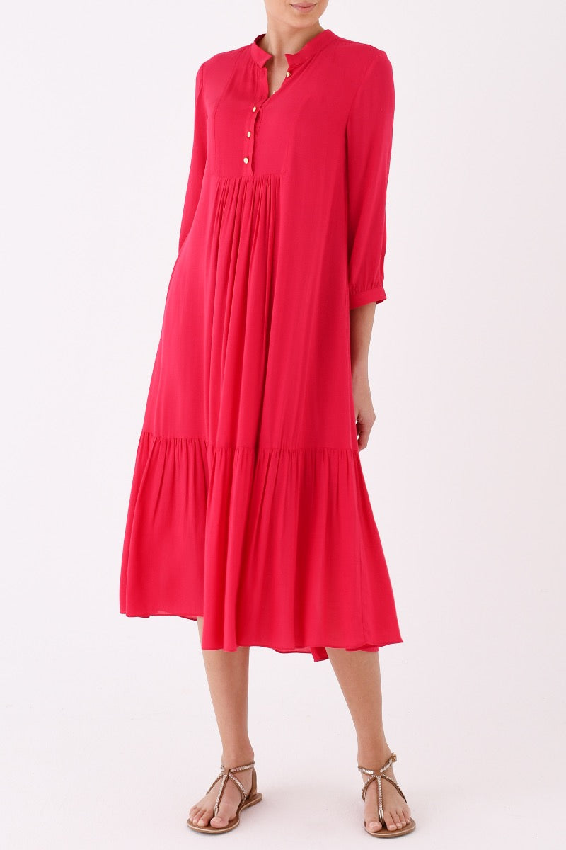 CLAUDE DRESS | HOT PINK RAYON