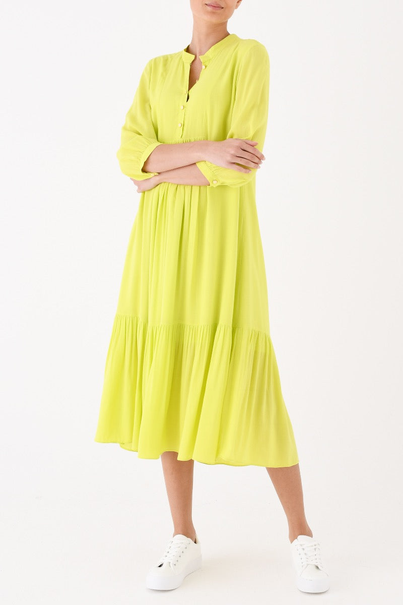 CLAUDE DRESS | LIME RAYON
