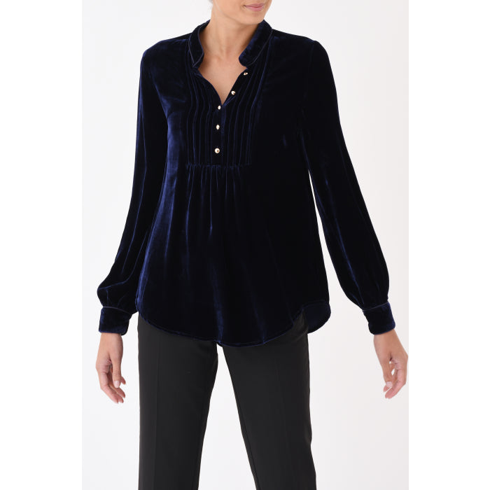 DELPHINE TOP | NAVY VELVET