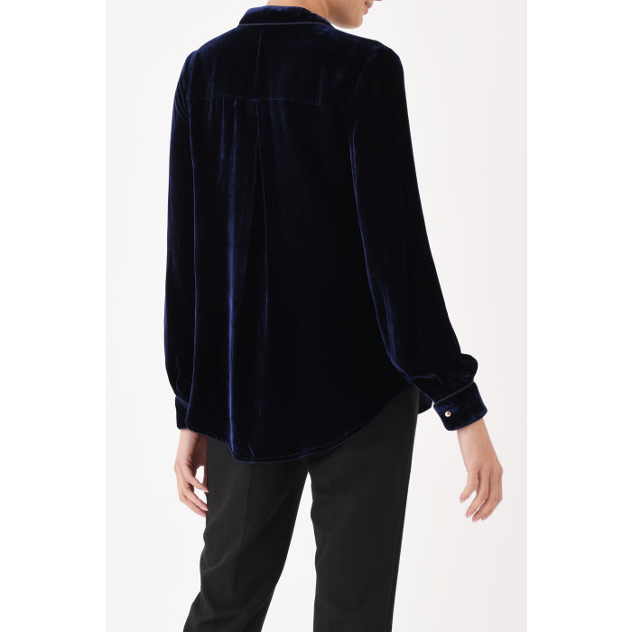 DELPHINE TOP | NAVY VELVET