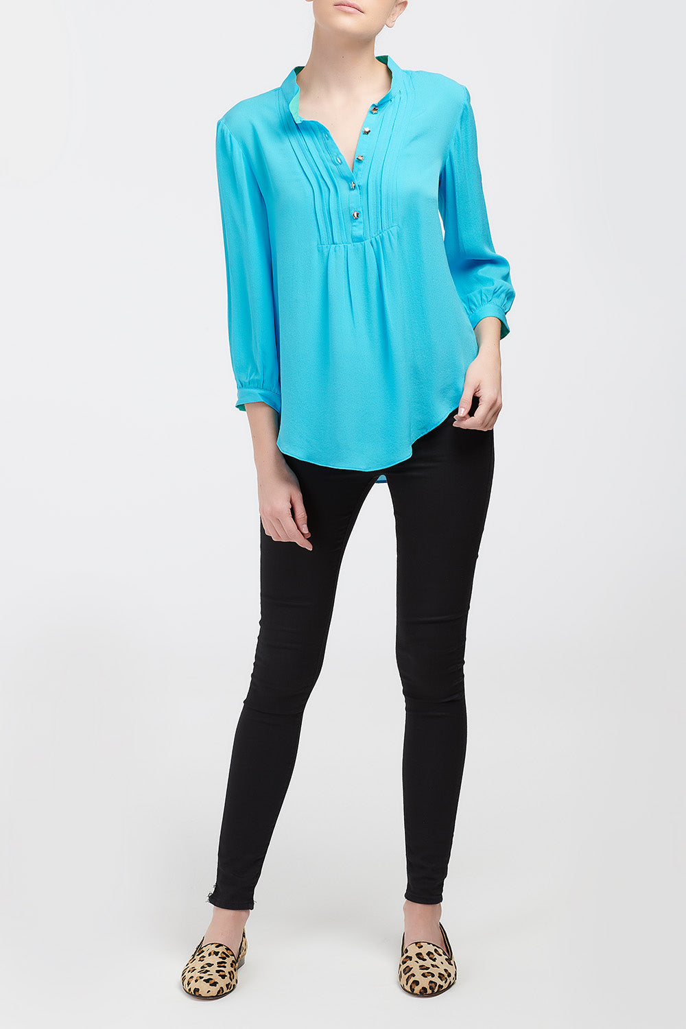 DELPHINE TOP | SUNNY BLUE SILK GEORGETTE