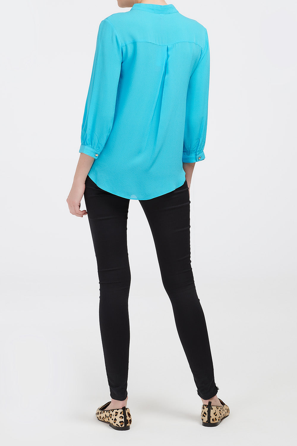 DELPHINE TOP | SUNNY BLUE SILK GEORGETTE