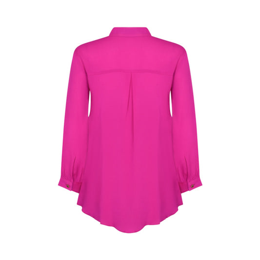 DELPHINE TOP | DEEP PINK SILK GEORGETTE