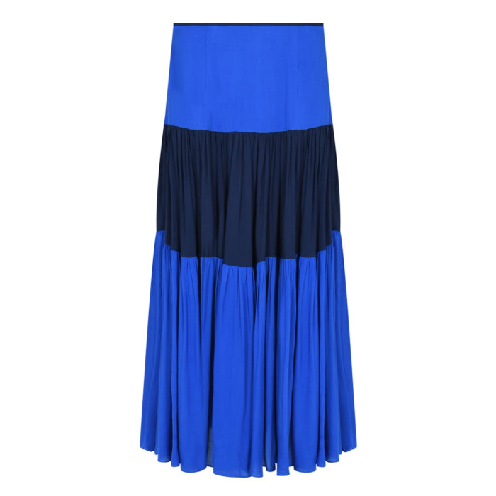 MIDI EMMA SKIRT | BLOCK COLOUR RAYONS