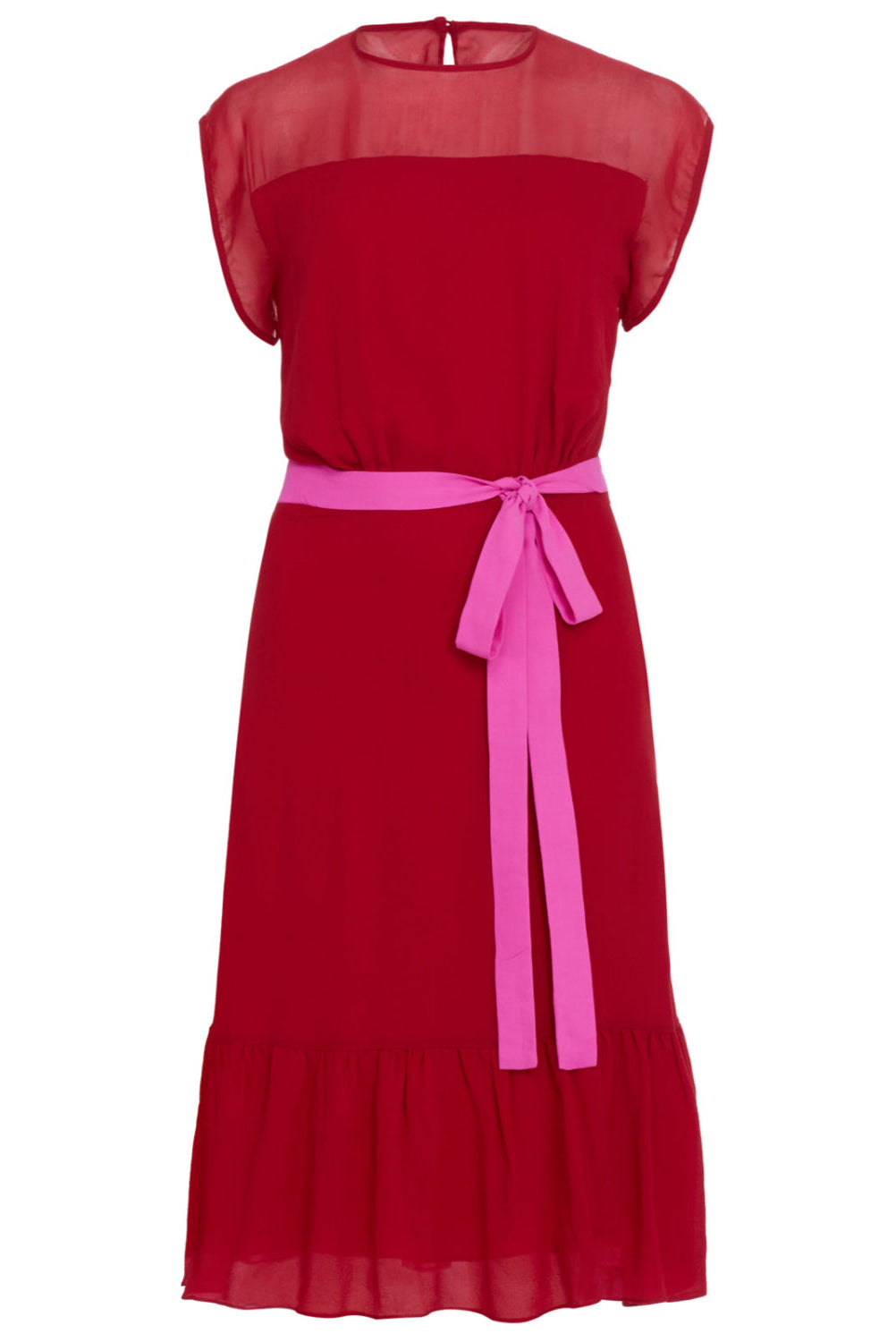 FLORA DRESS | RED SILK GEORGETTE