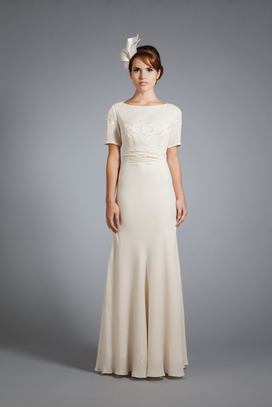 BRIDAL | LONG PHOEBE DRESS | EMBROIDERED SILK