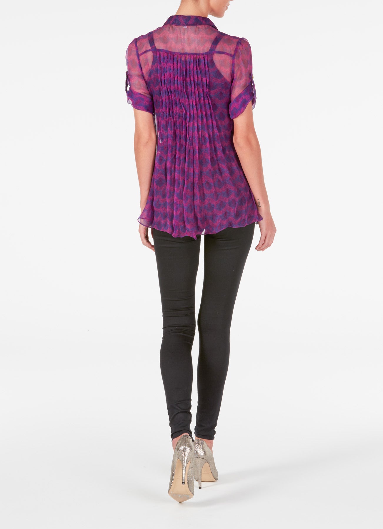 ISLA SHIRT TOP | PEACOCK PRINT