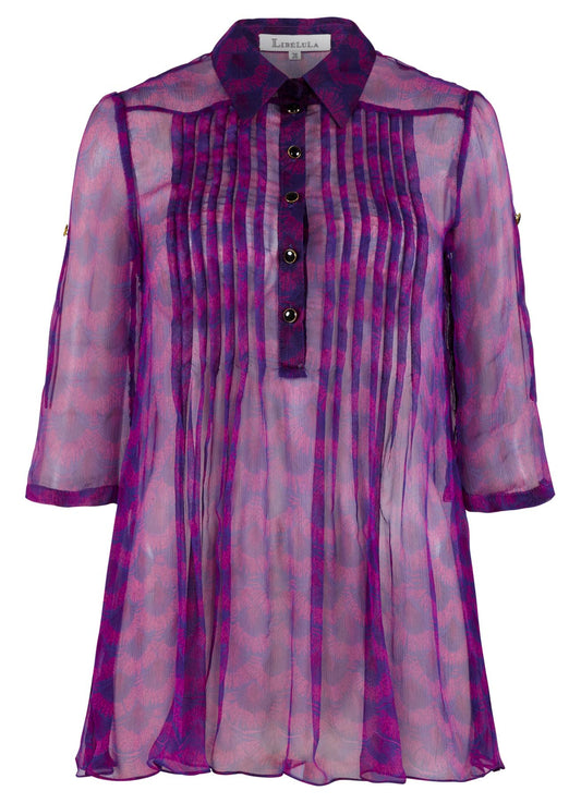 ISLA SHIRT TOP | PEACOCK PRINT