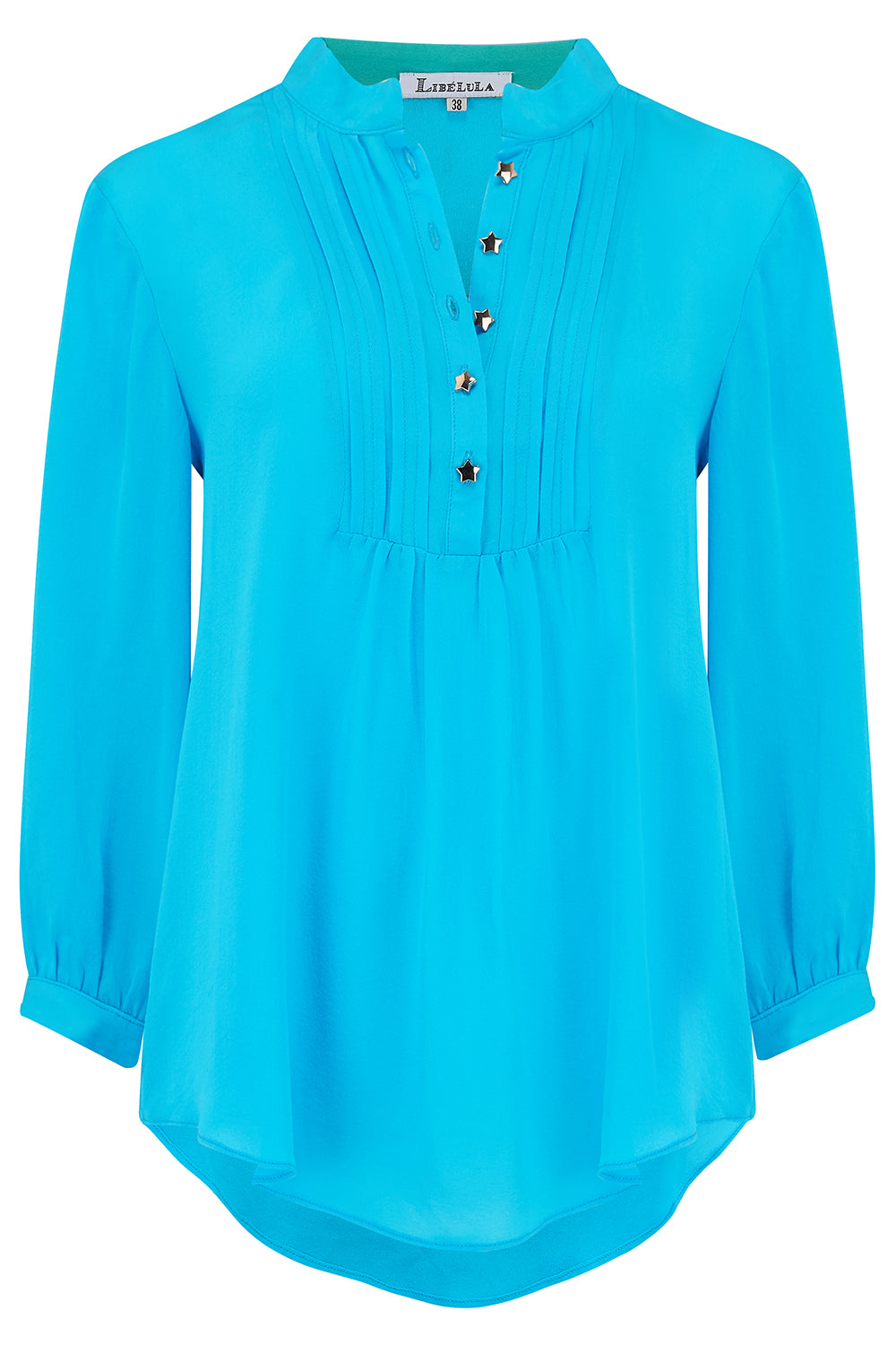 DELPHINE TOP | SUNNY BLUE SILK GEORGETTE