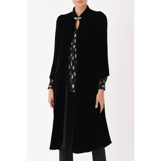 LAURA COAT | BLACK VELVET