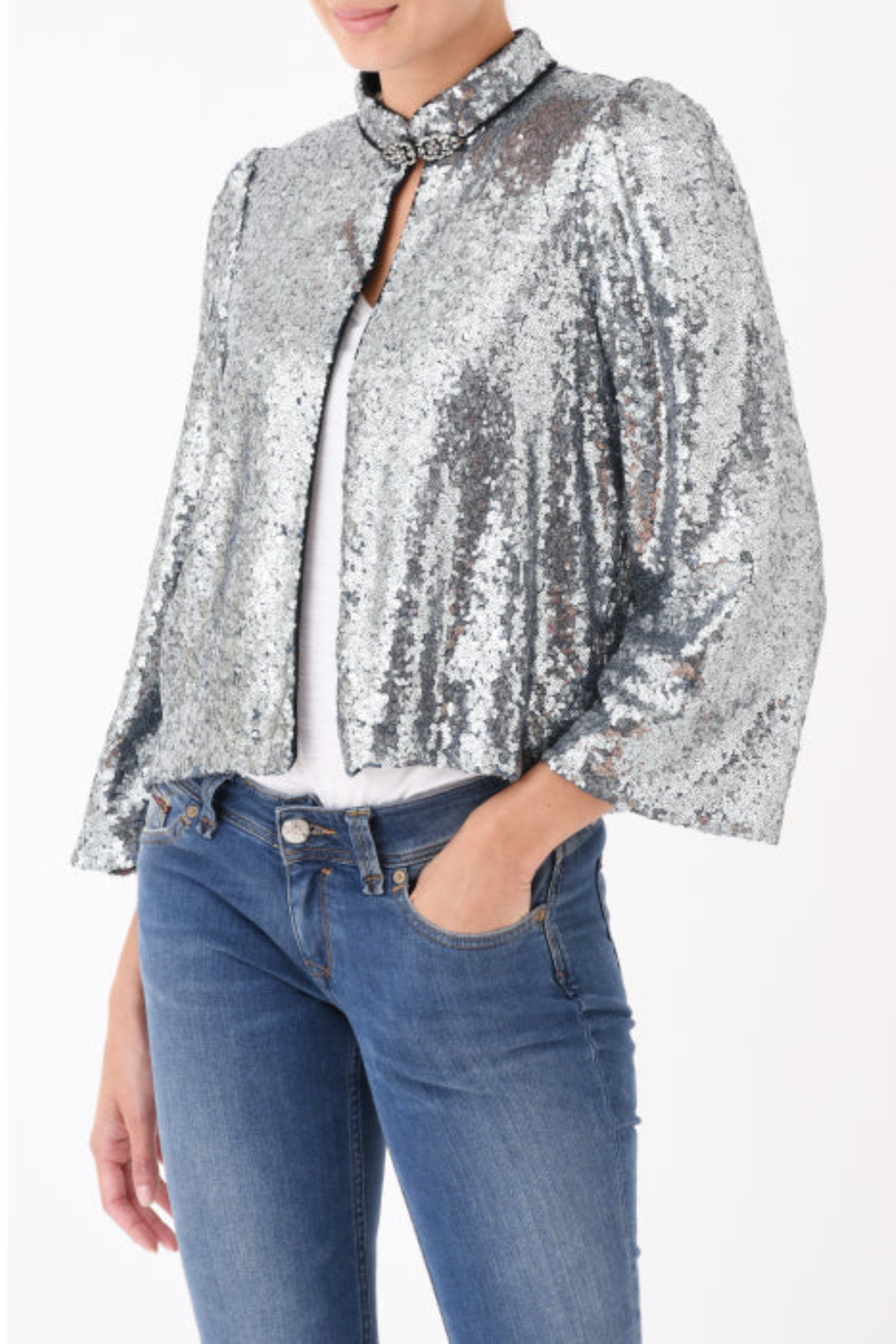 LAURA JACKET | SILVER SEQUINS