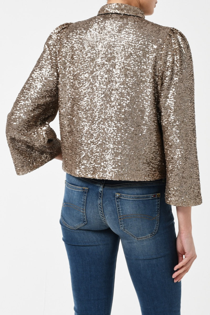 LAURA JACKET | PALE GOLD SEQUINS