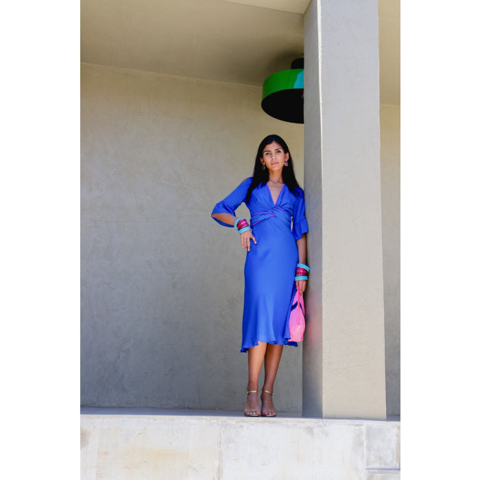 MILLIE DRESS | BRIGHT BLUE SILK GEORGETTE