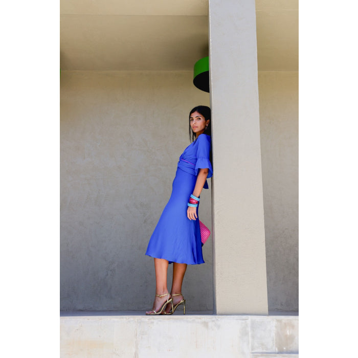 MILLIE DRESS | BRIGHT BLUE SILK GEORGETTE
