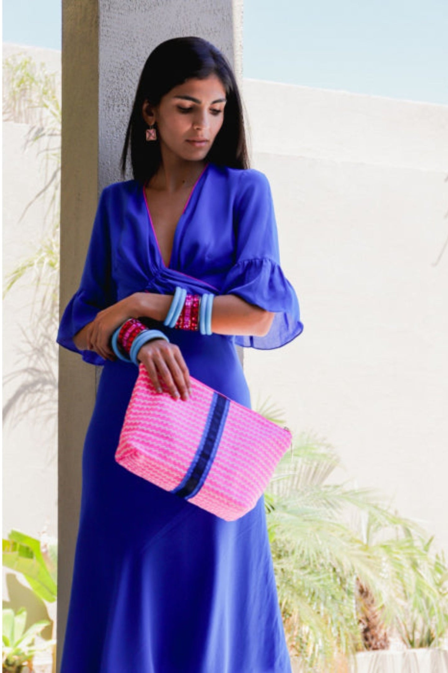 MILLIE DRESS | BRIGHT BLUE SILK GEORGETTE