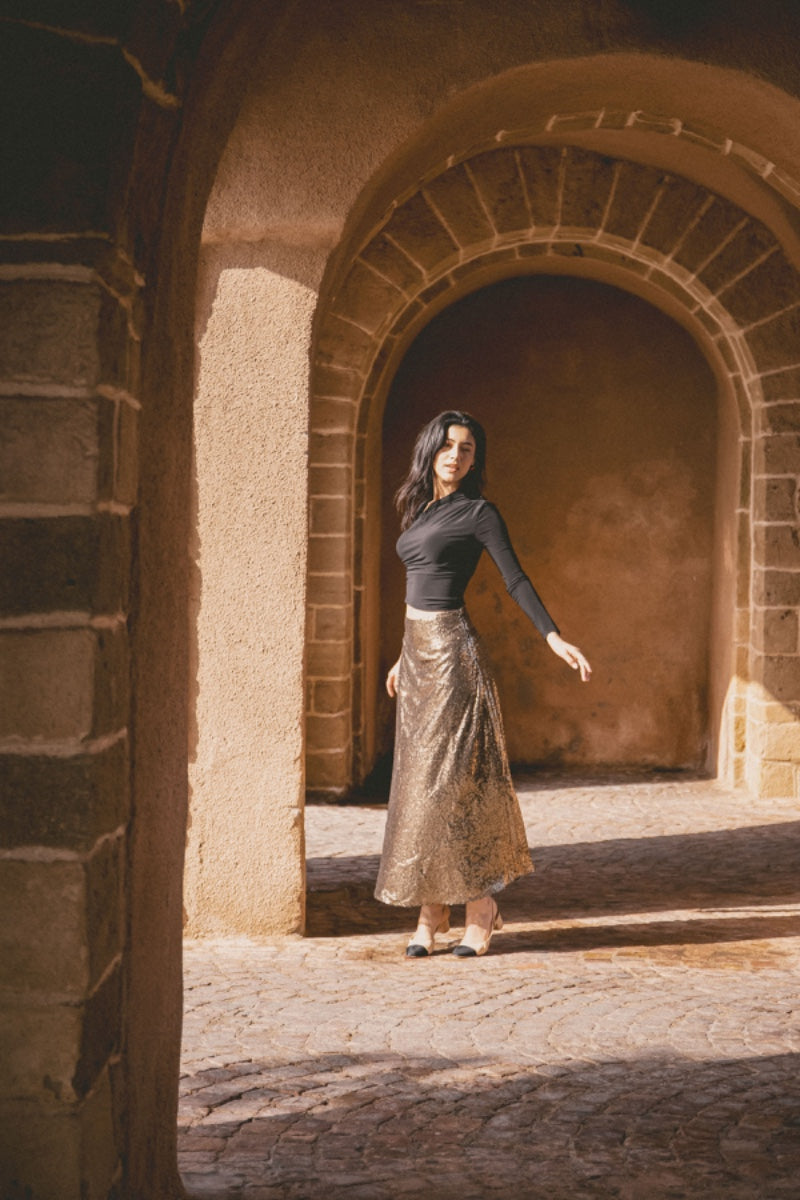 SOPHIA SKIRT | GOLD SEQUINS
