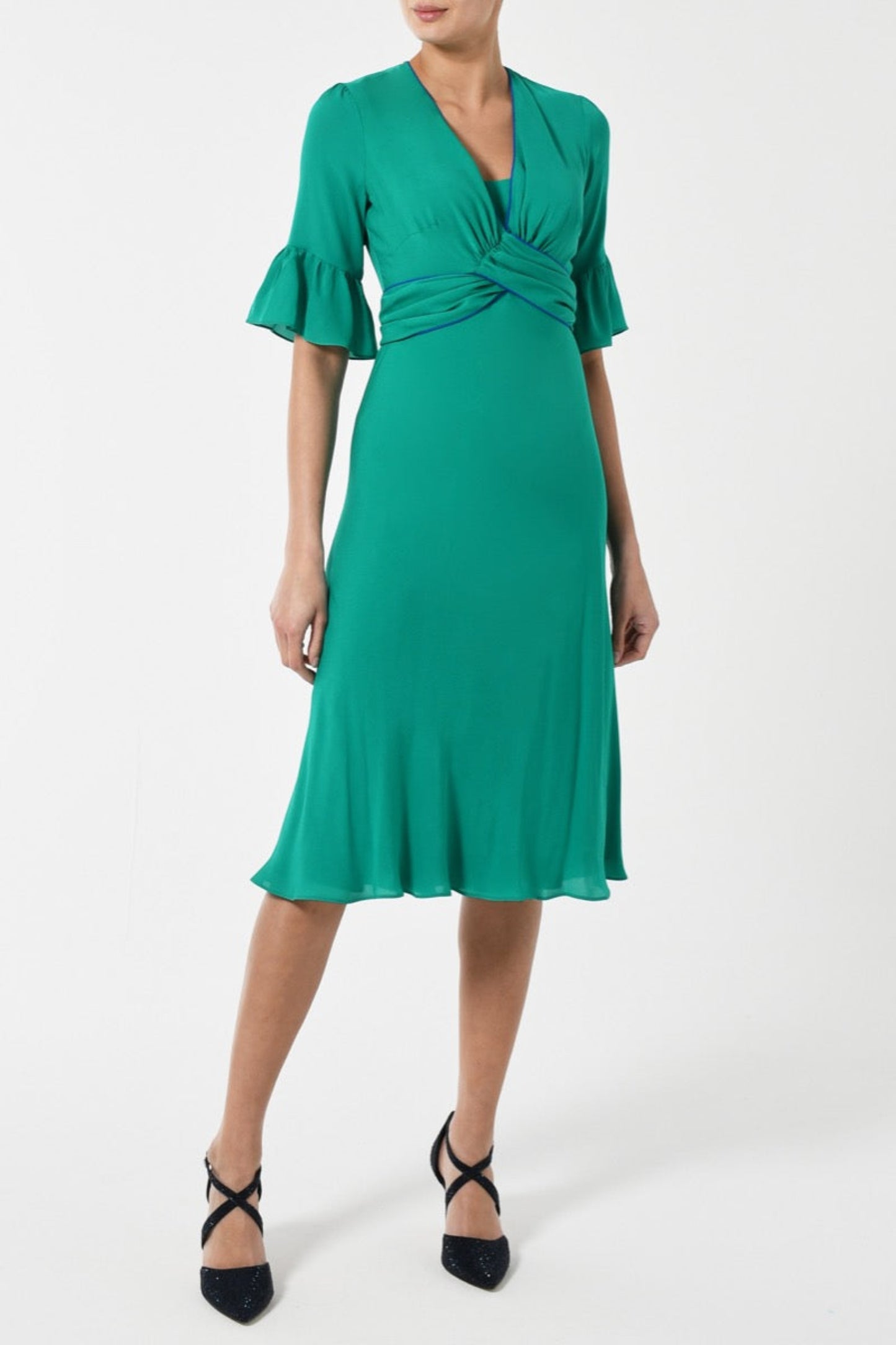 MILLIE DRESS | JADE SILK GEORGETTE