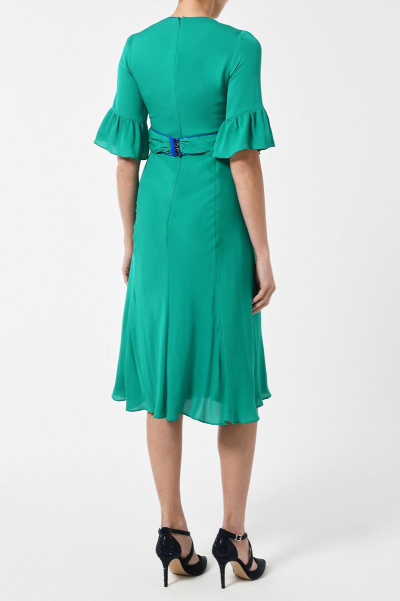 MILLIE DRESS | JADE SILK GEORGETTE