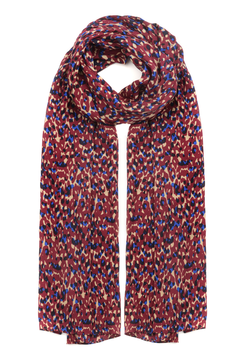 SILK SCARF | CLASSY LEOPARD BURGUNDY