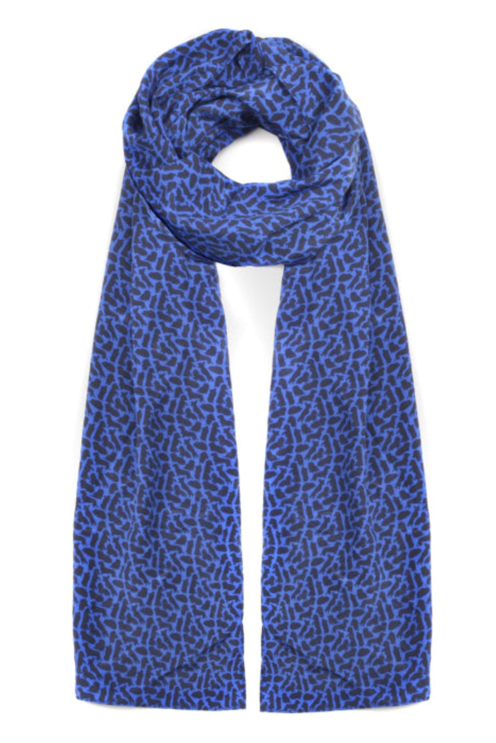 SILK SCARF | DOGGY PRINT BLUE