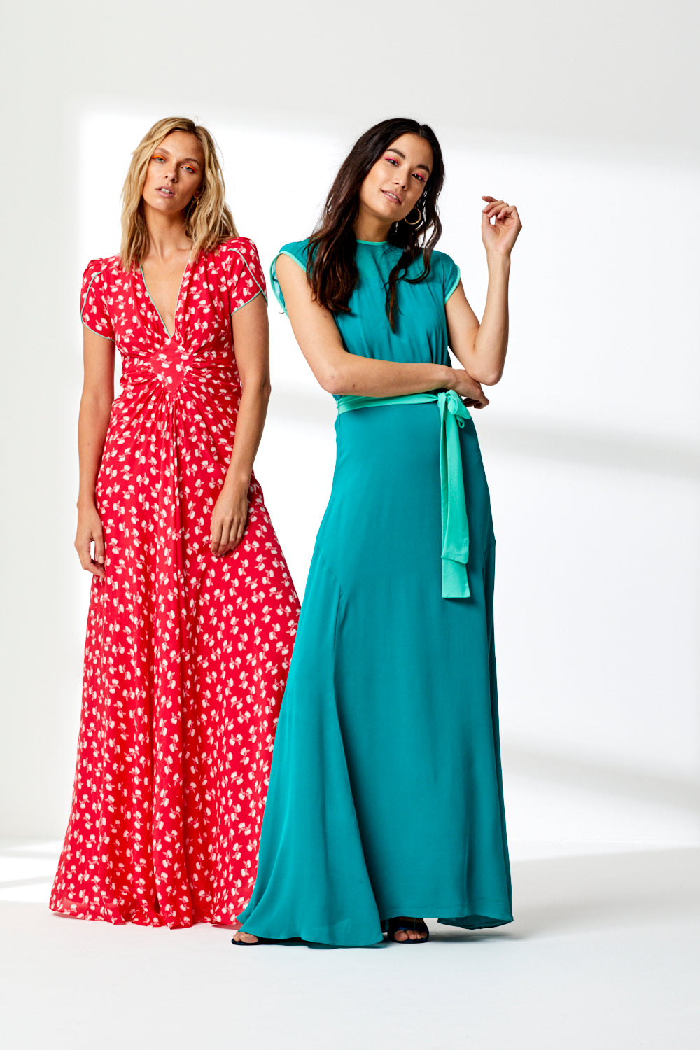LONG TATROB DRESS | JADE SILK GEORGETTE