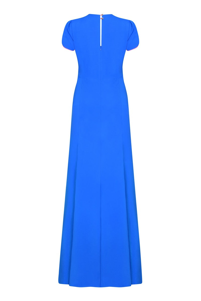 LONG JESSIE DRESS | BRIGHT BLUE SILK GEORGETTE