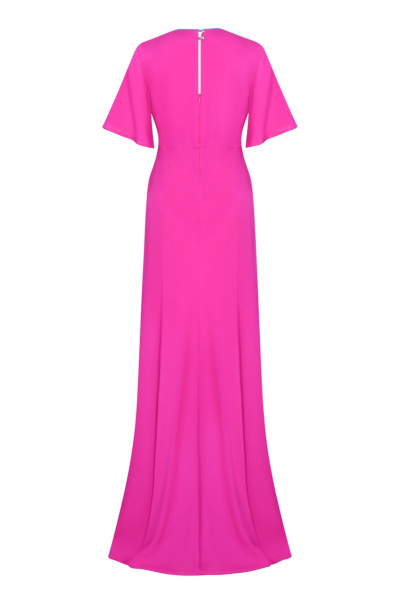LONG JESSIE DRESS | HOT PINK SILK GEORGETTE