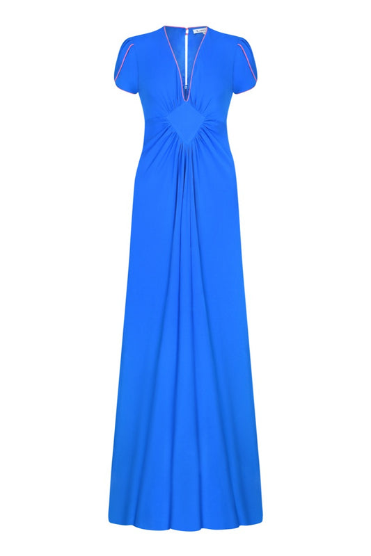 LONG JESSIE DRESS | BRIGHT BLUE SILK GEORGETTE