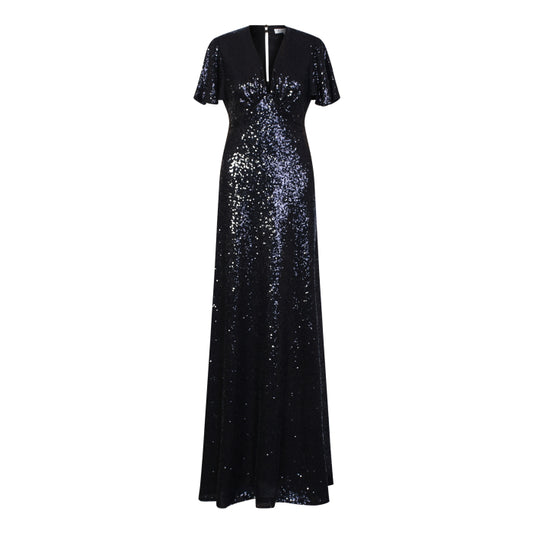 LONG TAMMIM DRESS | BLACK SEQUINS