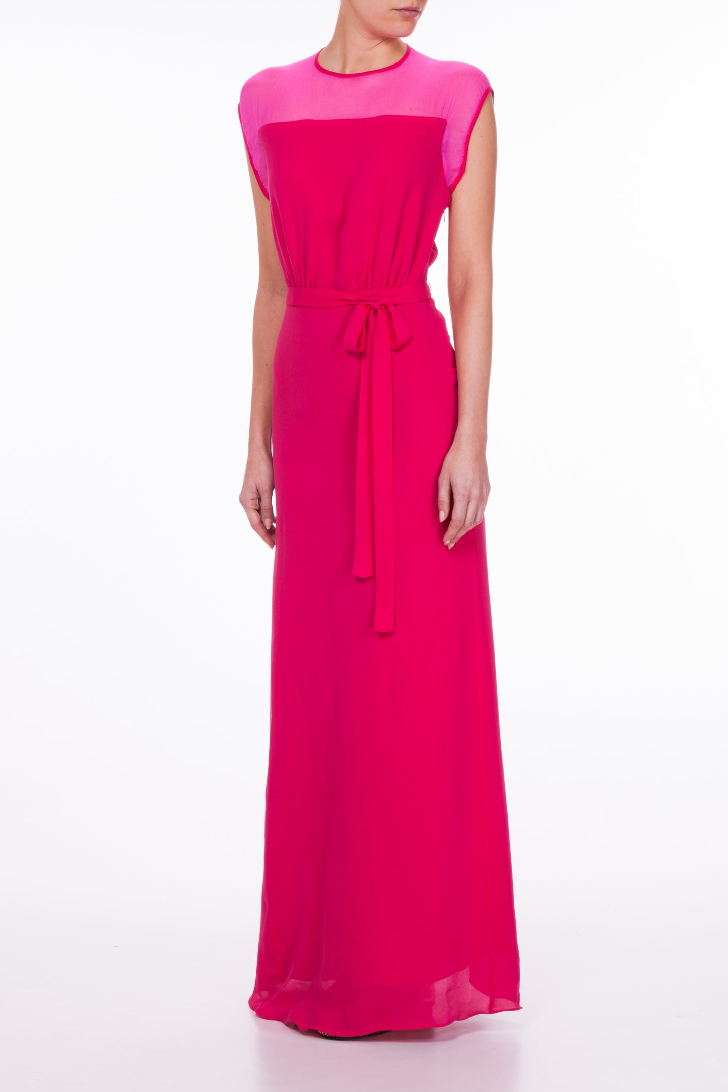 LONG TATTI DRESS | PINK & RED SILK