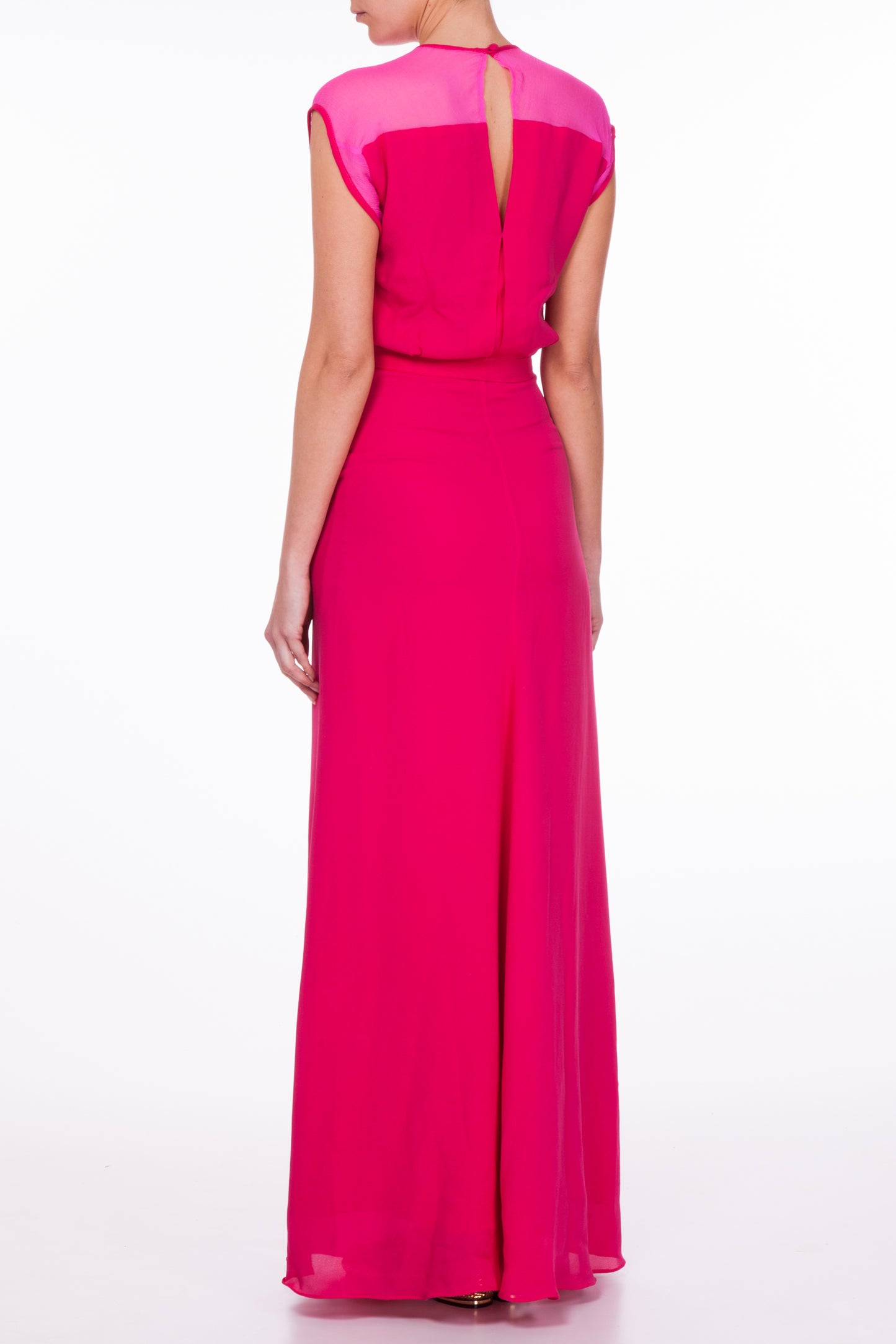 LONG TATTI DRESS | PINK & RED SILK