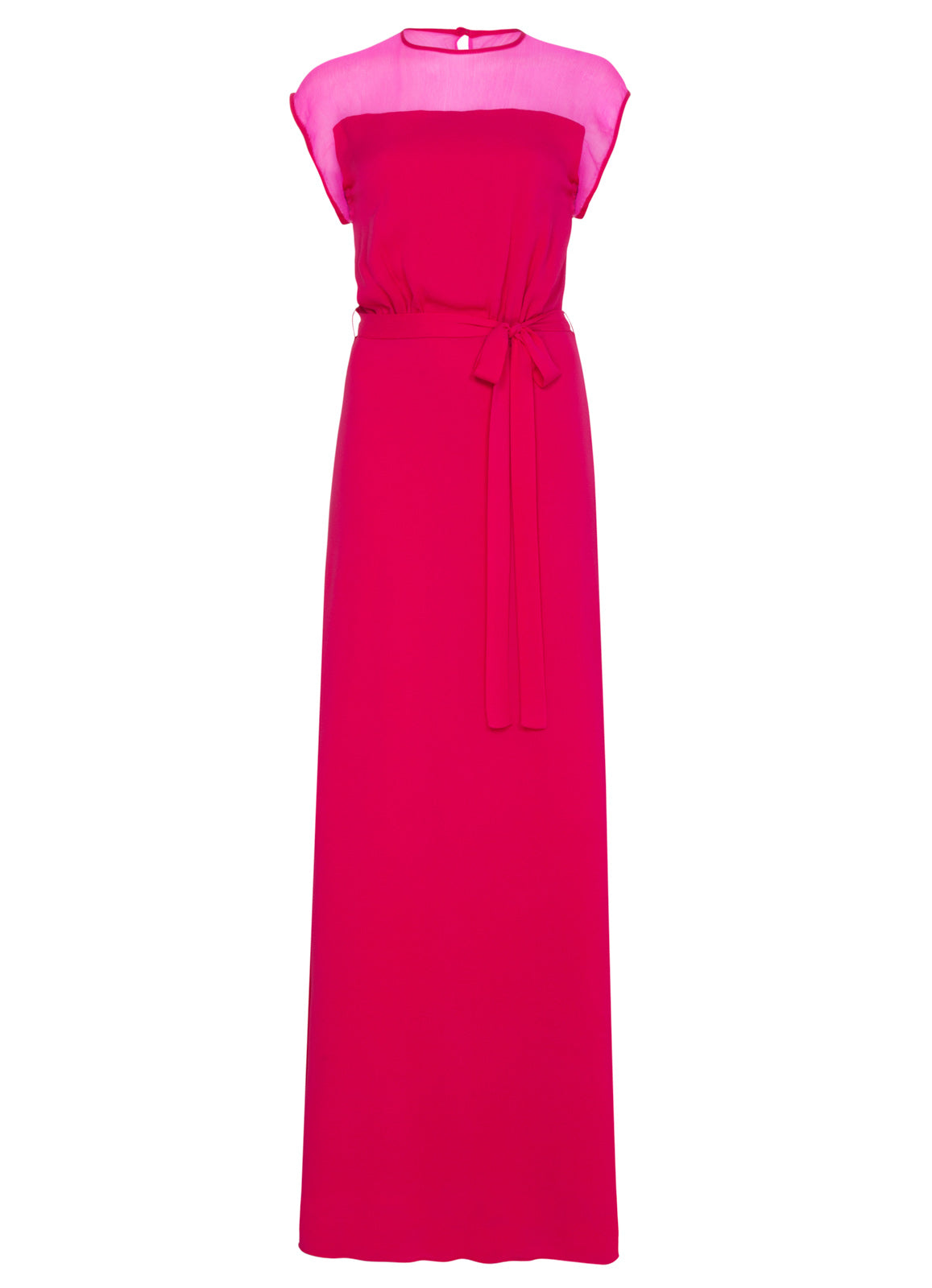 LONG TATTI DRESS | PINK & RED SILK